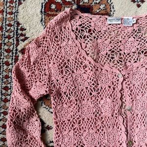 Vintage Late 90s Crochet Doily Cardigan